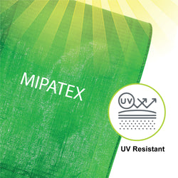 Mipatex Tarpaulin Sheet Waterproof Heavy Duty, Poly Tarp with Aluminium Eyelets Every 3 feet - Multipurpose Plastic Cover for Truck, Roof, Rain, Outdoor or Sun (Green/White)