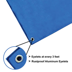 Mipatex Tarpaulin Sheet Waterproof Heavy Duty, Poly Tarp with Aluminium Eyelets Every 3 feet - Multipurpose Plastic Cover for Truck, Roof, Rain, Outdoor or Sun (Blue)