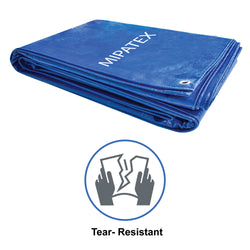 Mipatex Tarpaulin Sheet Waterproof Heavy Duty, Poly Tarp with Aluminium Eyelets Every 3 feet - Multipurpose Plastic Cover for Truck, Roof, Rain, Outdoor or Sun (Blue)