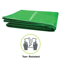 Mipatex Tarpaulin Sheet Waterproof Heavy Duty, Poly Tarp with Aluminium Eyelets Every 3 feet - Multipurpose Plastic Cover for Truck, Roof, Rain, Outdoor or Sun (Green/White)