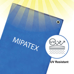 Mipatex Tarpaulin Sheet Waterproof Heavy Duty, Poly Tarp with Aluminium Eyelets Every 3 feet - Multipurpose Plastic Cover for Truck, Roof, Rain, Outdoor or Sun (Blue)
