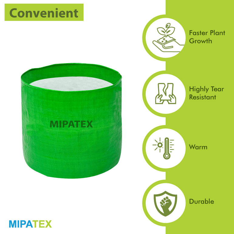 Mipatex Woven Fabric Plant Grow Bags for Terrace Gardening, 15in x 15in