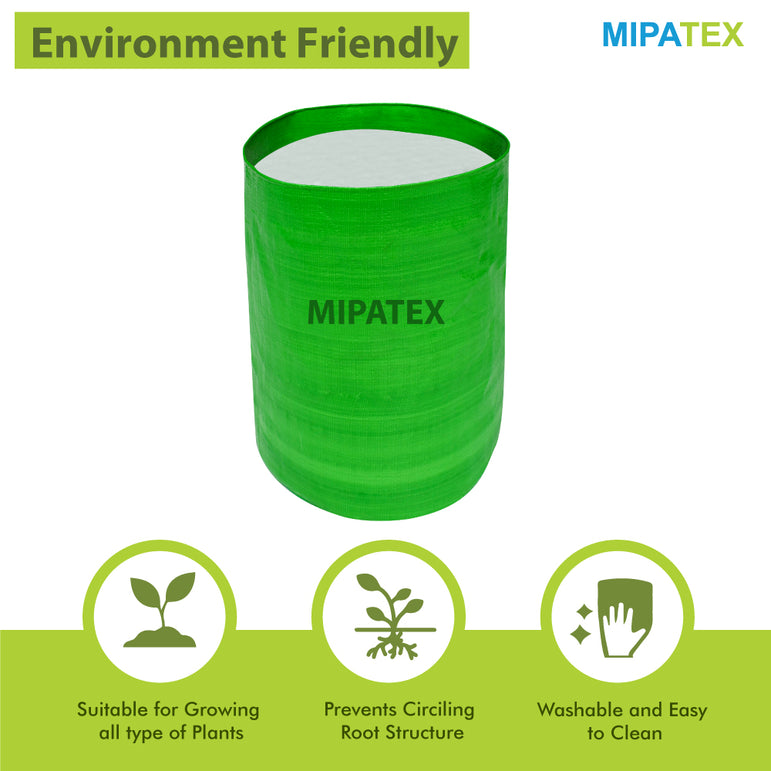 Mipatex Woven Fabric Grow Bags 6in x 12in, Heavy Duty Plant Pot Fruits Vegetable, Terrace Home Kitchen Gardening Bags
