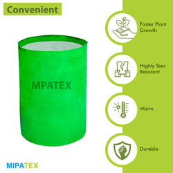 Mipatex Woven Fabric Grow Bags 15in x 24in, Heavy Duty Plant Pot Fruits Vegetable, Terrace Home Kitchen Gardening Bags