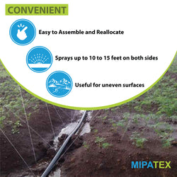 Mipatex Rain Hose Pipe for Agriculture Irrigation, with Male Adapter, Joiner, End Cap and Valve