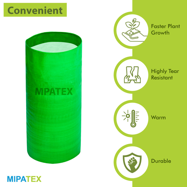 Mipatex Woven Fabric Grow Bags 6in x 15in, Heavy Duty Plant Pot Fruits Vegetable, Terrace Home Kitchen Gardening Bags