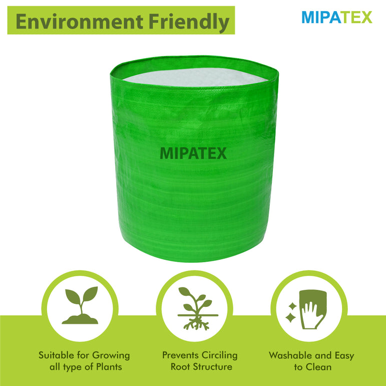 Mipatex Woven Fabric Grow Bags 15in x 18in, Heavy Duty Plant Pot Fruits Vegetable, Terrace Home Kitchen Gardening Bags