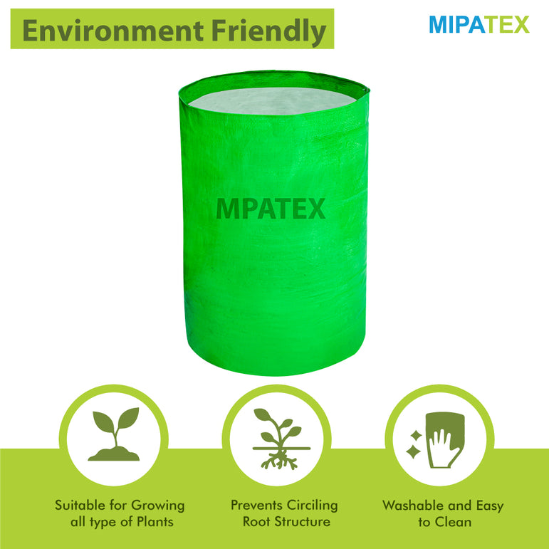 Mipatex Woven Fabric Grow Bags 15in x 24in, Heavy Duty Plant Pot Fruits Vegetable, Terrace Home Kitchen Gardening Bags
