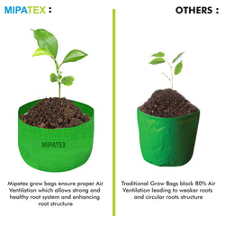 Mipatex Woven Fabric Grow Bags 12in x 9in, Heavy Duty Plant Pot Fruits Vegetable, Terrace Home Kitchen Gardening Bags