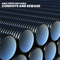 MIPATEX DWC Pipe | Ducting cable networks | Underground electrical cable conduits (Black)