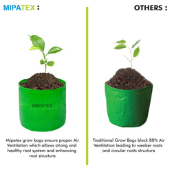 Mipatex Woven Fabric Grow Bags 18in x 18in, Heavy Duty Plant Pot Fruits Vegetable, Terrace Home Kitchen Gardening Bags